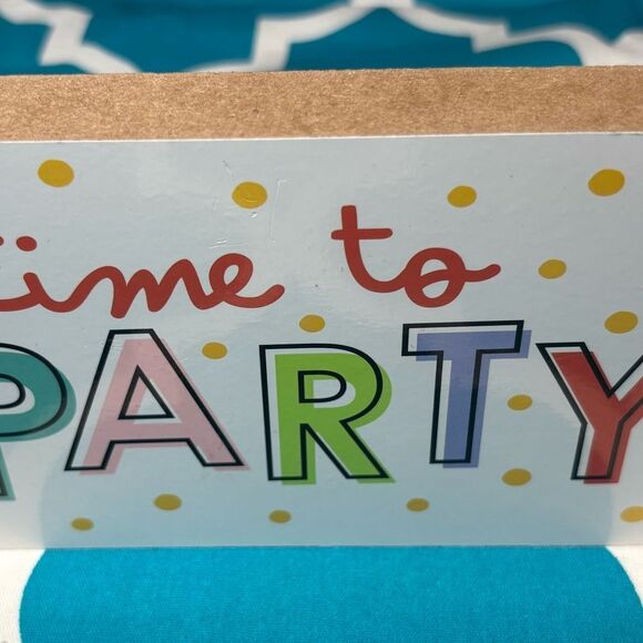New Time to Party Party Word Block Tabletop Sign NWT - Picture 3 of 7